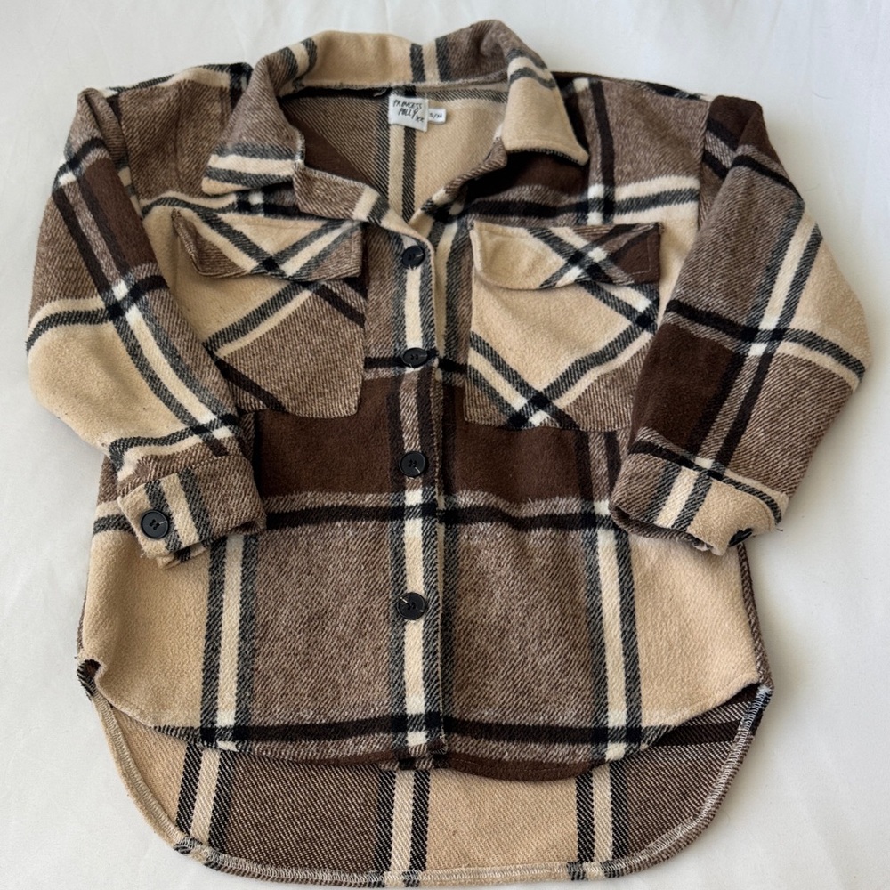 Princess Polly Brown and Cream Plaid Button Down Shirt
